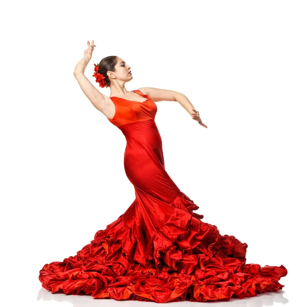 Ung kvinna dansar flamenco — Stockfoto