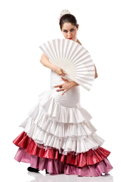 Jonge vrouw flamenco dansen — Stockfoto