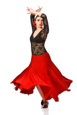 Flamenko dans güzel genç kadın portresi