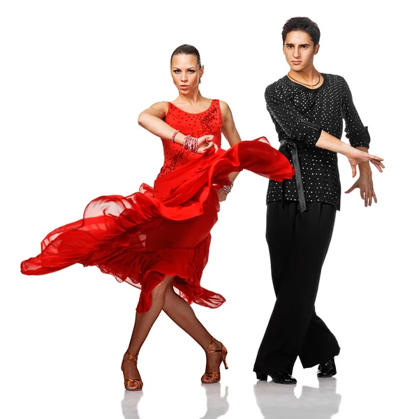 Красивые латиноамериканские танцоры в действии Стоковое Фото