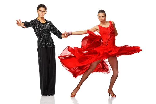 Beautiful couple in the active latino dance — Stock Photo, Image