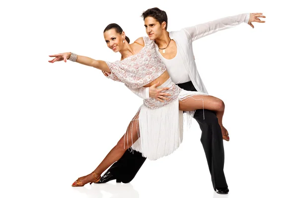 Des danseurs latino en action. Isolé — Photo