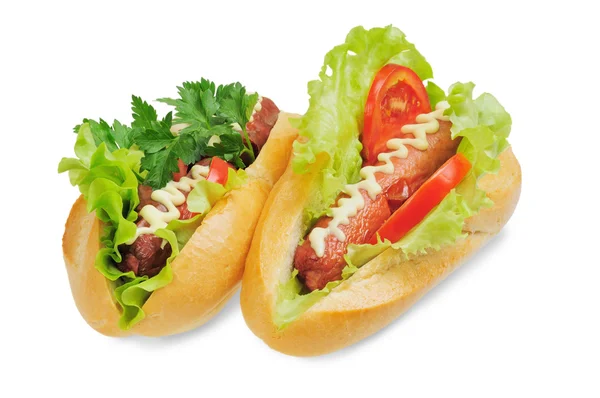 Deux hot-dog savoureux et délicieux — Photo