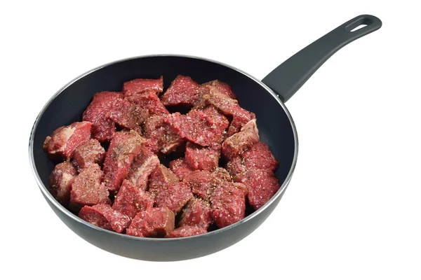 Raw meat in pan. — Stock Photo, Image