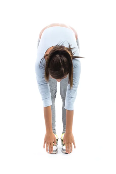 Beautiful brunette woman practicing fitness — Stock Photo, Image