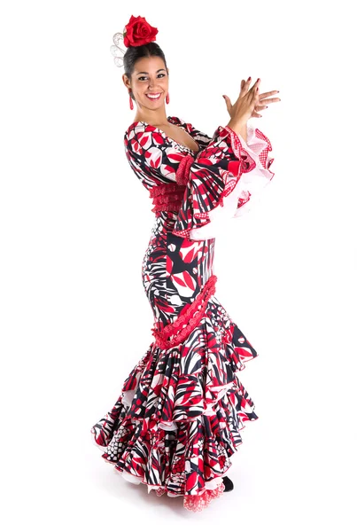Flamenco tanečník v krásných šatech — Stock fotografie