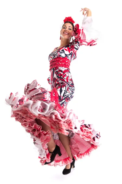 Dançarina de flamenco em vestido bonito — Fotografia de Stock