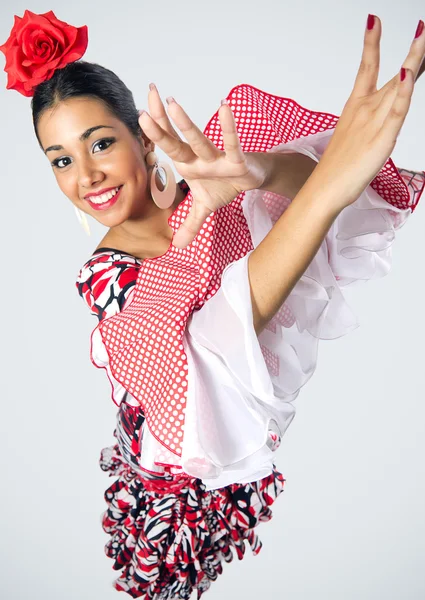 Tancerka flamenco w piękną sukienkę — Zdjęcie stockowe