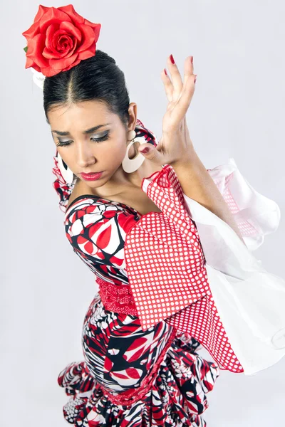 Ballerino di flamenco in bellissimo vestito — Foto Stock