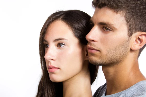 Profile portrait of attractive young couple — Stock Photo, Image