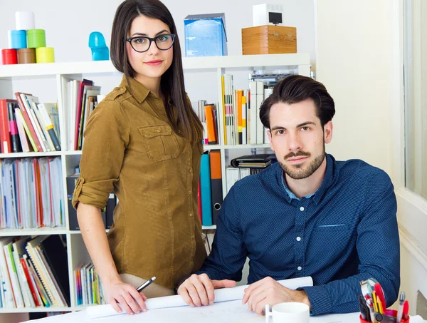 Young architect team working at office — Stock Photo, Image