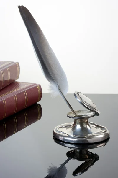 Quill Pen and Inkwell — Stock Photo, Image