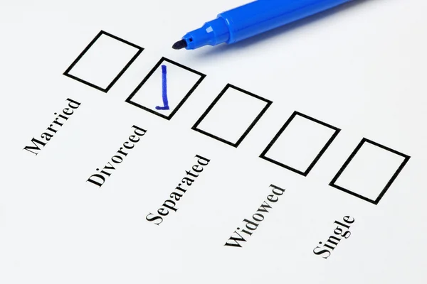 Huwelijkse checklist. gescheiden — Stockfoto