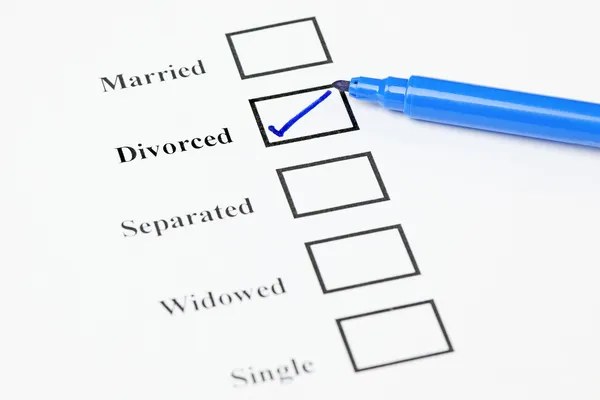 Marital Status Check List. Divorced — Stock Photo, Image