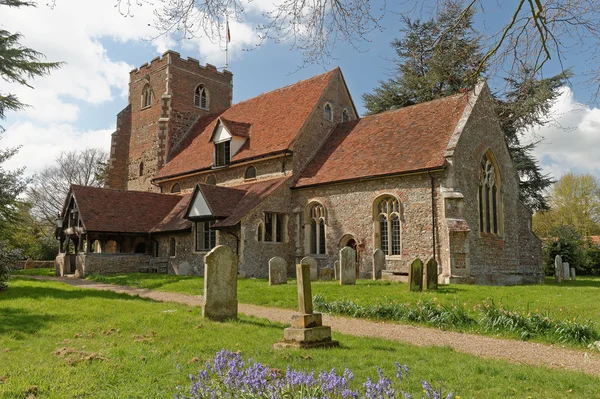 İngilizce ortaçağ köyü Kilisesi — Stok fotoğraf