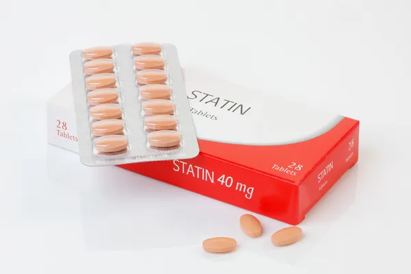 抗コレステロール薬のスタチン系薬剤のパック ロイヤリティフリーのストック画像