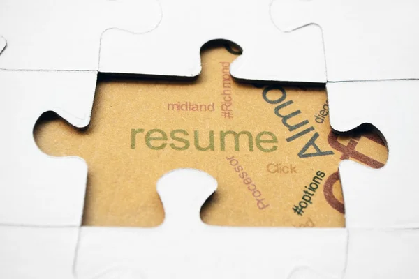 Resume puzzle concept — Stock Photo, Image