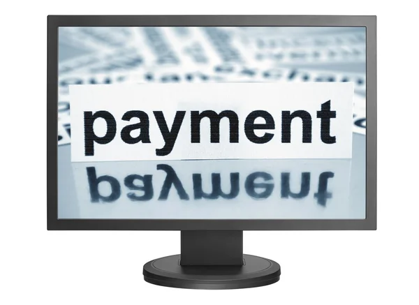 Payment on monitor — Stok fotoğraf