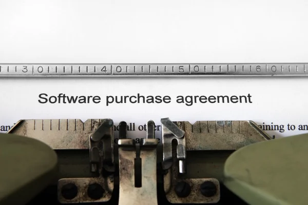 Avtal för köp av programvara — Stockfoto