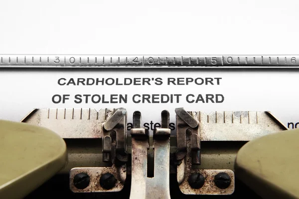 Отчет о краже кредитной карты — стоковое фото