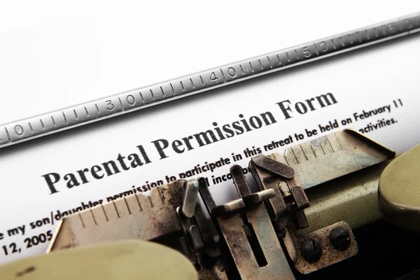 Parental permission form — Stock Photo, Image