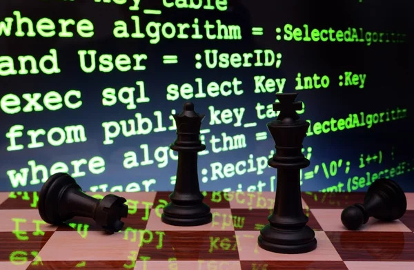 Chess and programming concept — Stock Photo, Image