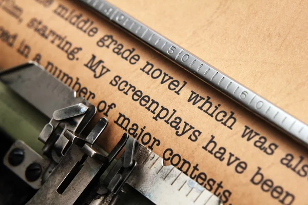 Screenplay and typewriter — Stock Photo, Image