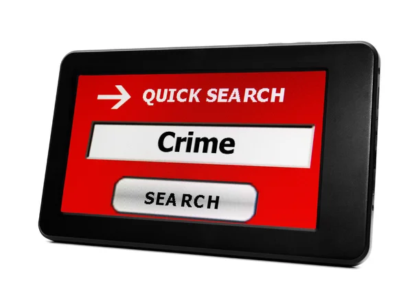 Crime on PC tablet — Stock Photo, Image