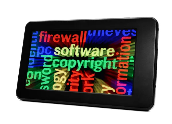 Prawa autorskie do oprogramowania zapory — Zdjęcie stockowe