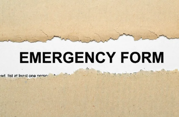 Formulario de emergencia — Foto de Stock