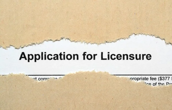 Application for licensure — Stock Photo, Image