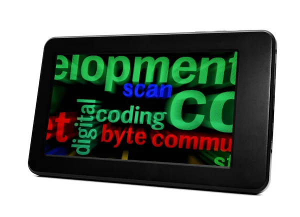 Codifica e byte su tablet pc — Foto Stock