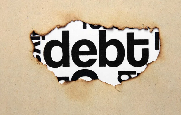 Schuldentext auf dem Papier — Stockfoto