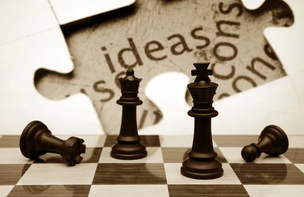 国际象棋和想法的概念 — 图库照片