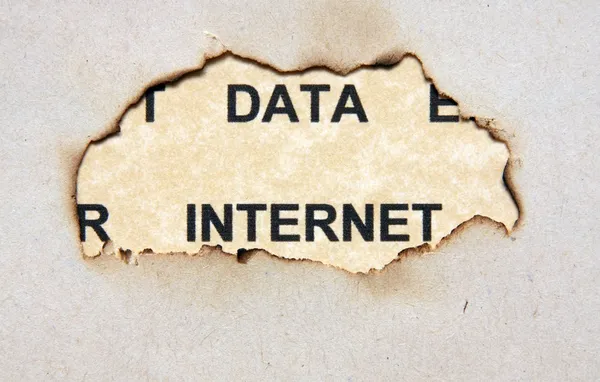 Daten-Internet auf Papier — Stockfoto