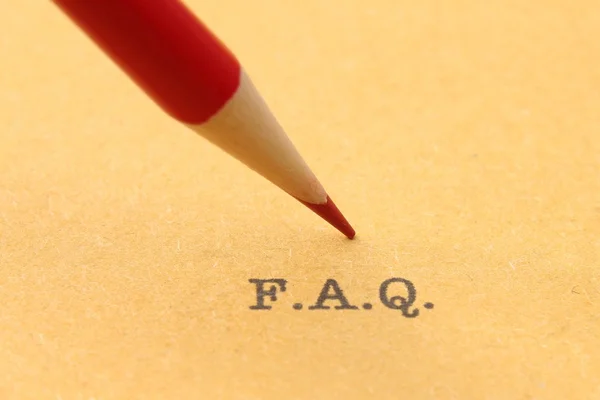 Pencil on F.A.Q. — Stock Photo, Image