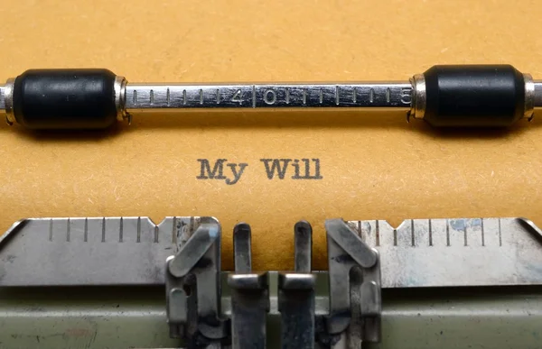 My will text on typewriter — Stock Photo, Image