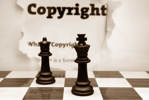 Copyright y concepto de ajedrez — Foto de Stock