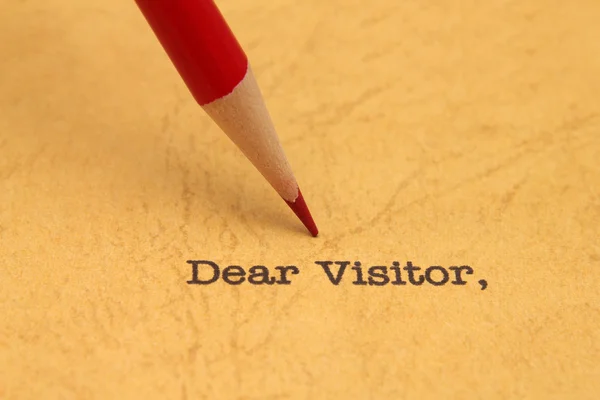 Dear visitor — Stock Photo, Image