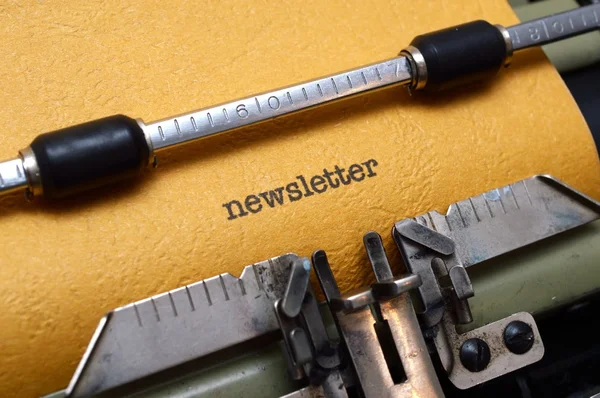 Newsletter testo sulla macchina da scrivere — Foto Stock