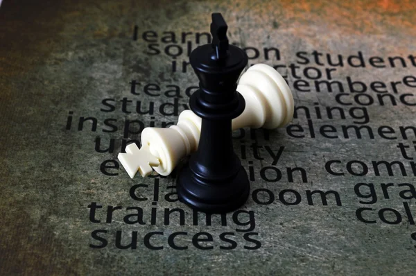 Шахматы и концепция обучения — стоковое фото