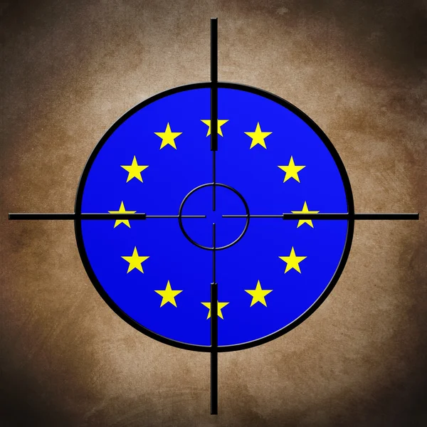 Cíl vlajka EU — Stock fotografie