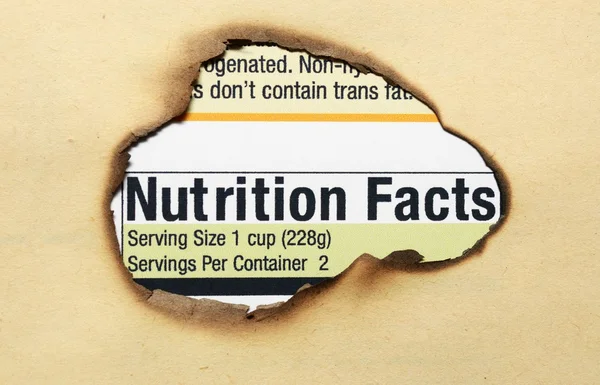 Datos nutricionales — Foto de Stock
