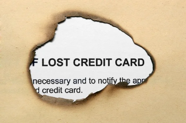 Lost credit card — Stock Photo, Image