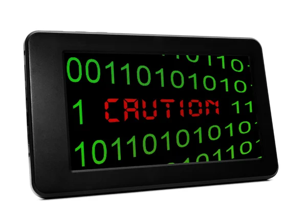 Caution PC tablet — Stock Photo, Image
