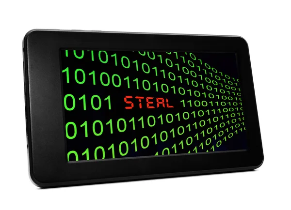 Steal text on pc tablet — Stock Photo, Image