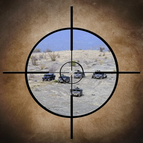 Military target on vehicles — Stock Photo, Image