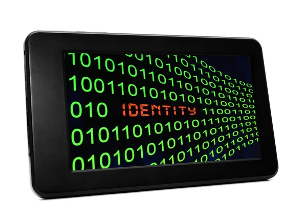 Concetto di identità su tablet PC — Foto Stock