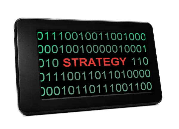 Strategy concept on PC tablet — Stock Photo, Image