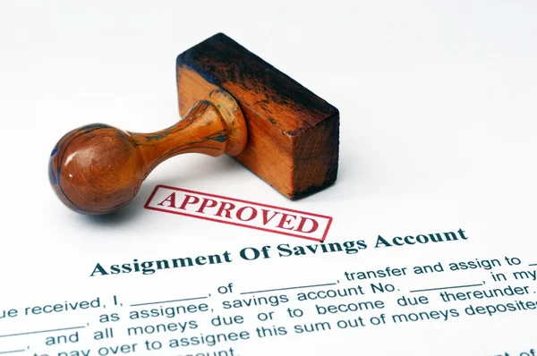 Assignment of savings account — Stock Photo, Image